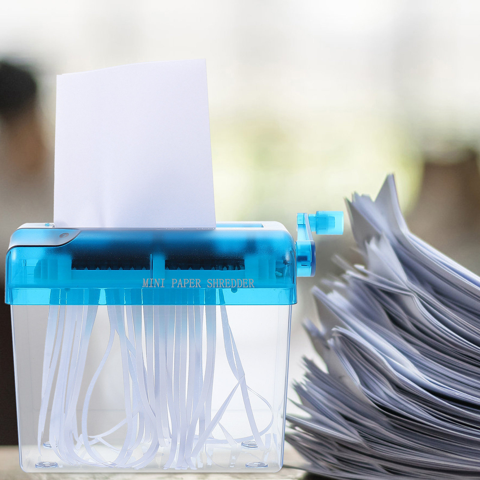 Home Office Paper Shredder - Small Portable Hand Shredder Desktop Manual
