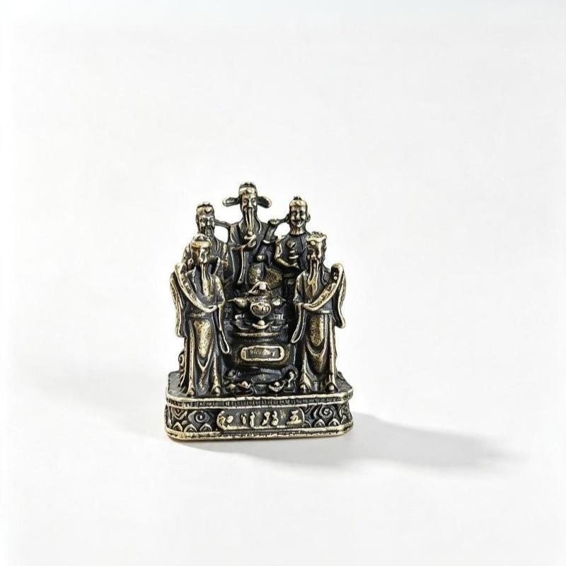 Home Office Feng Shui - -Brass Five Chinese Wealth Gods Statue