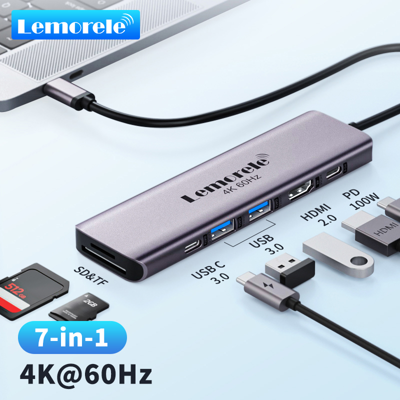 Home Office For Mac - Lemorele 7-in-1 USB HUB Docking Station