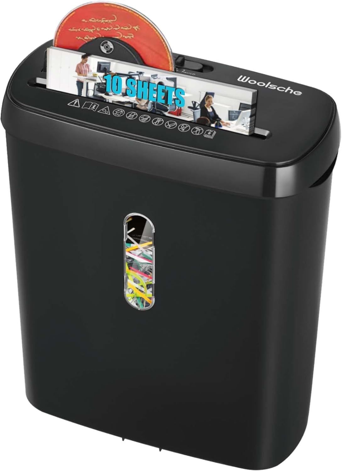 Home Office Paper Shredder - Woolsche Home Office Paper Shredder-10-Sheet Strip