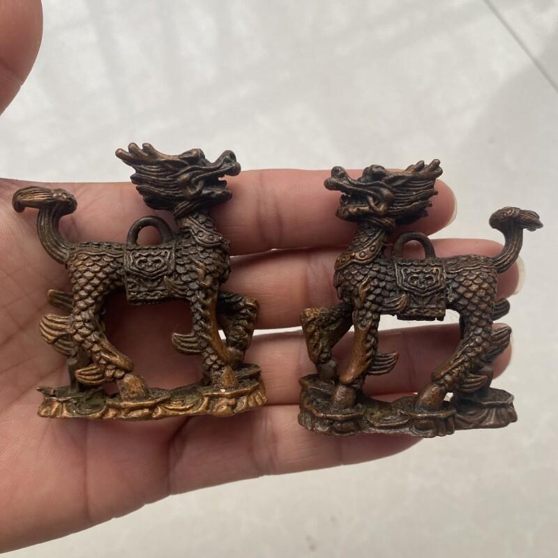 Home Office Feng Shui - Chinese antique qilin Statue pair desktop