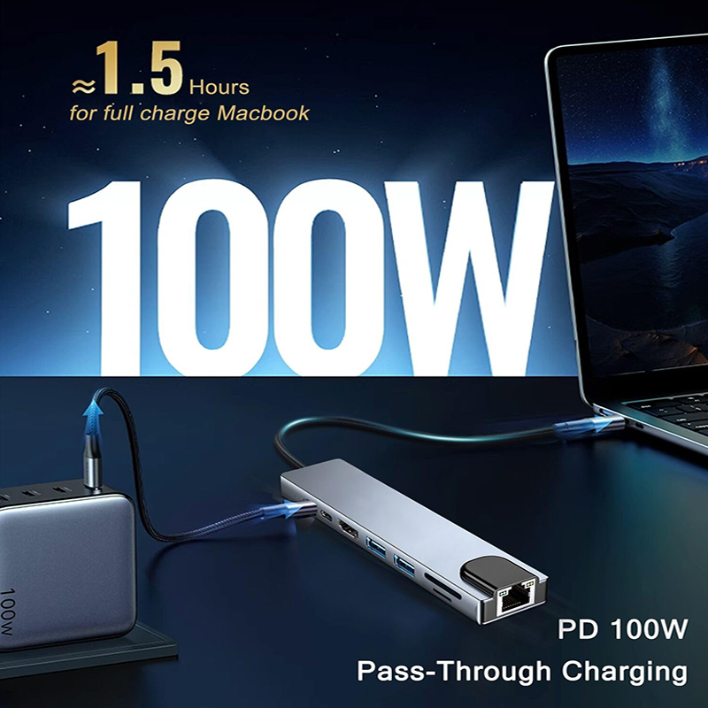 8 In 1 USB Type C Hub for MacB - đánh giá và giá Home Office For Mac