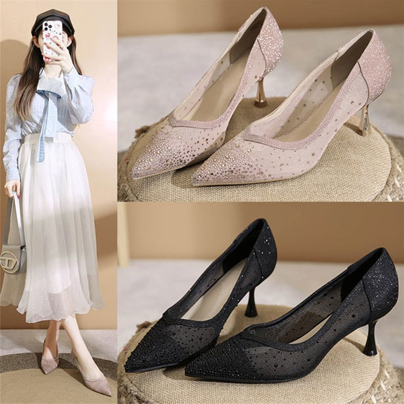 Slip-On High Heel Sandals - Cr - đánh giá và giá Home Office Size