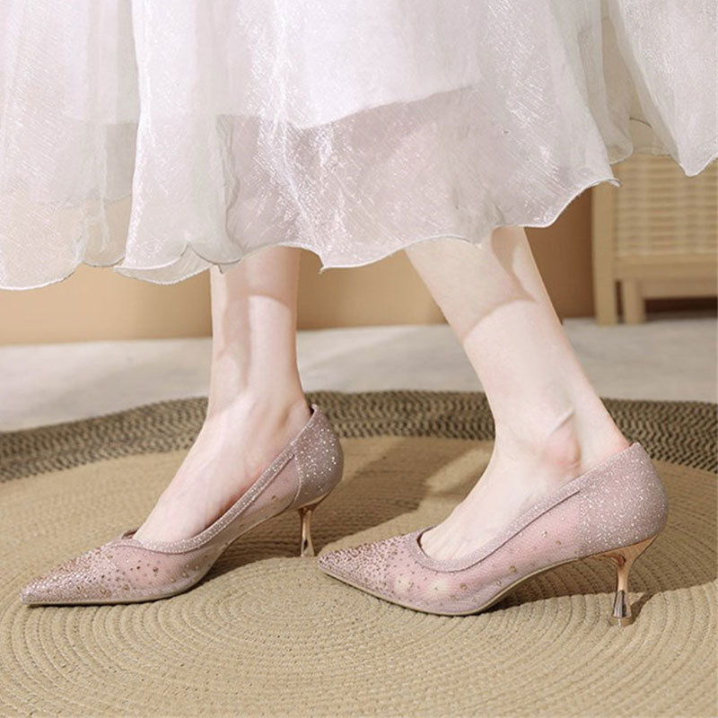 Slip-On High Heel Sandals - Cr - đánh giá và giá Home Office Size