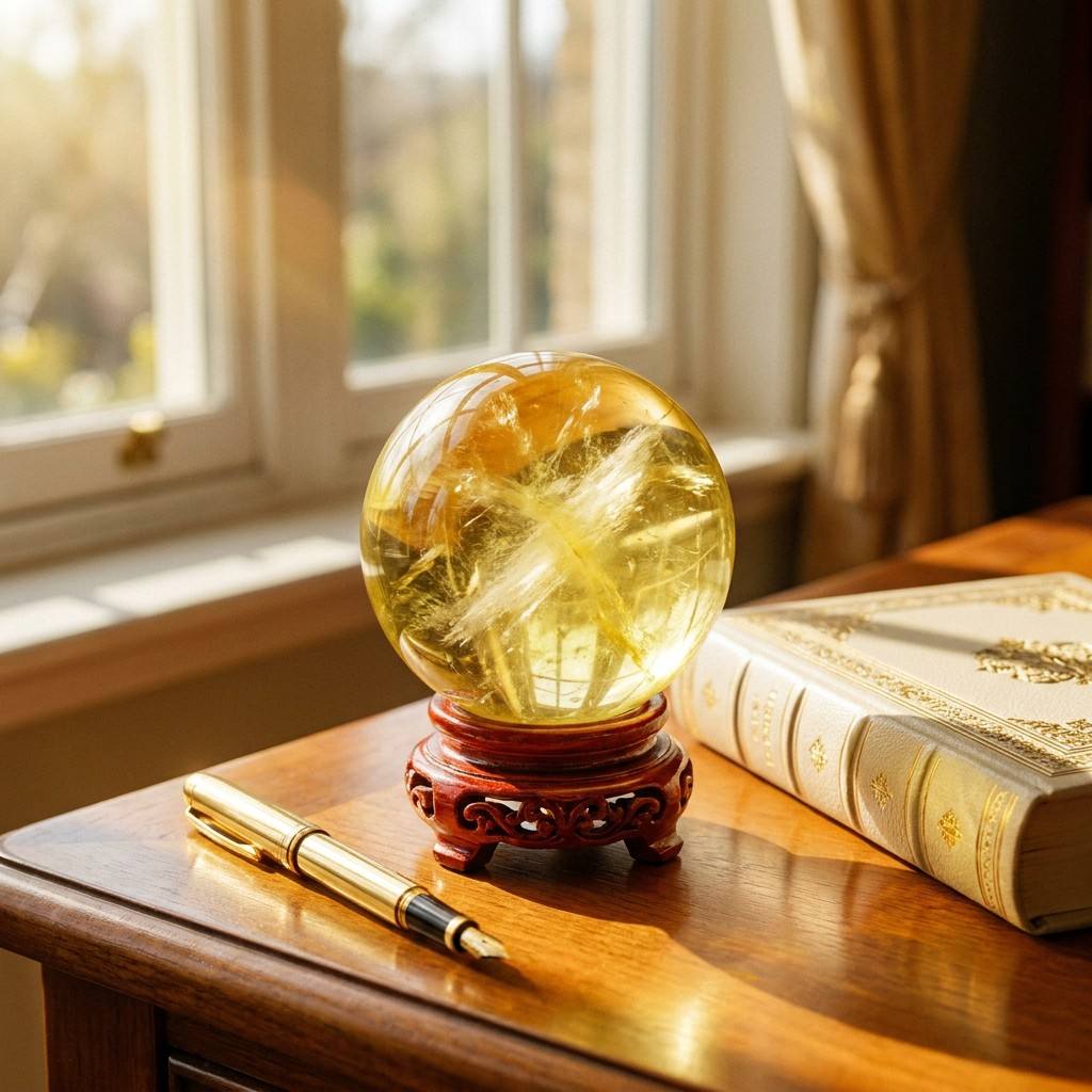 Natural Citrine Crystal Sphere - đánh giá và giá Home Office Feng Shui