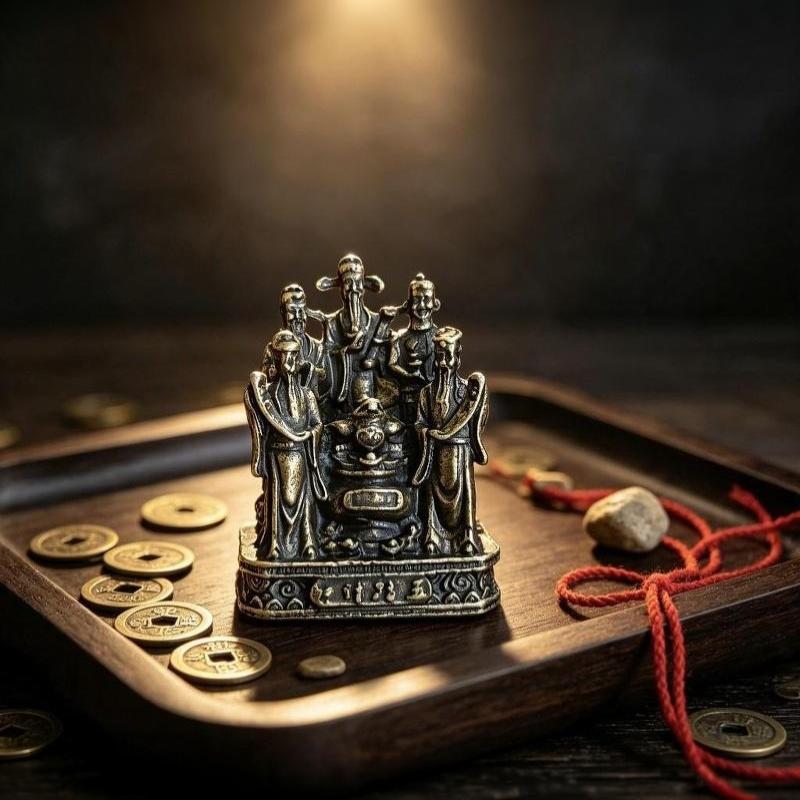 -Brass Five Chinese Wealth God - đánh giá và giá Home Office Feng Shui