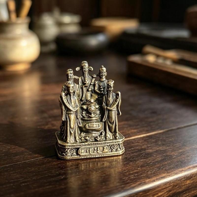 -Brass Five Chinese Wealth God - đánh giá và giá Home Office Feng Shui