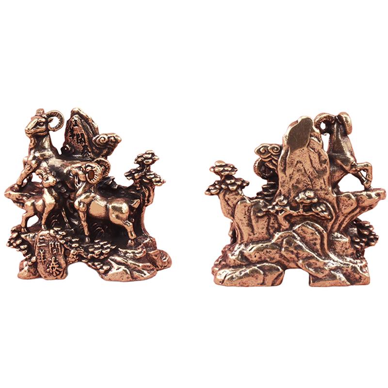 Vintage Brass Three Goat Figur - đánh giá và giá Home Office Feng Shui