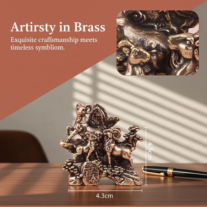 Vintage Brass Three Goat Figur - đánh giá và giá Home Office Feng Shui