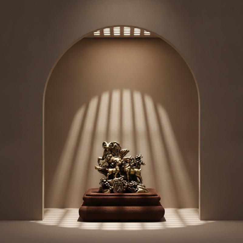 Vintage Brass Three Goat Figur - đánh giá và giá Home Office Feng Shui