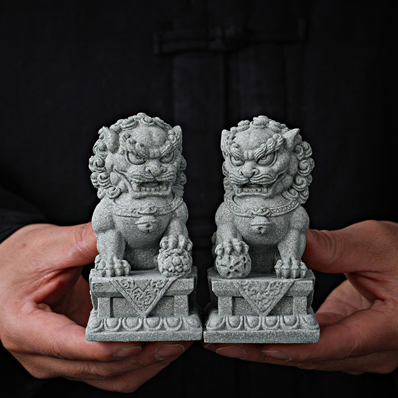 Sandstone Kirin Mascot Sculptu - đánh giá và giá Home Office Feng Shui