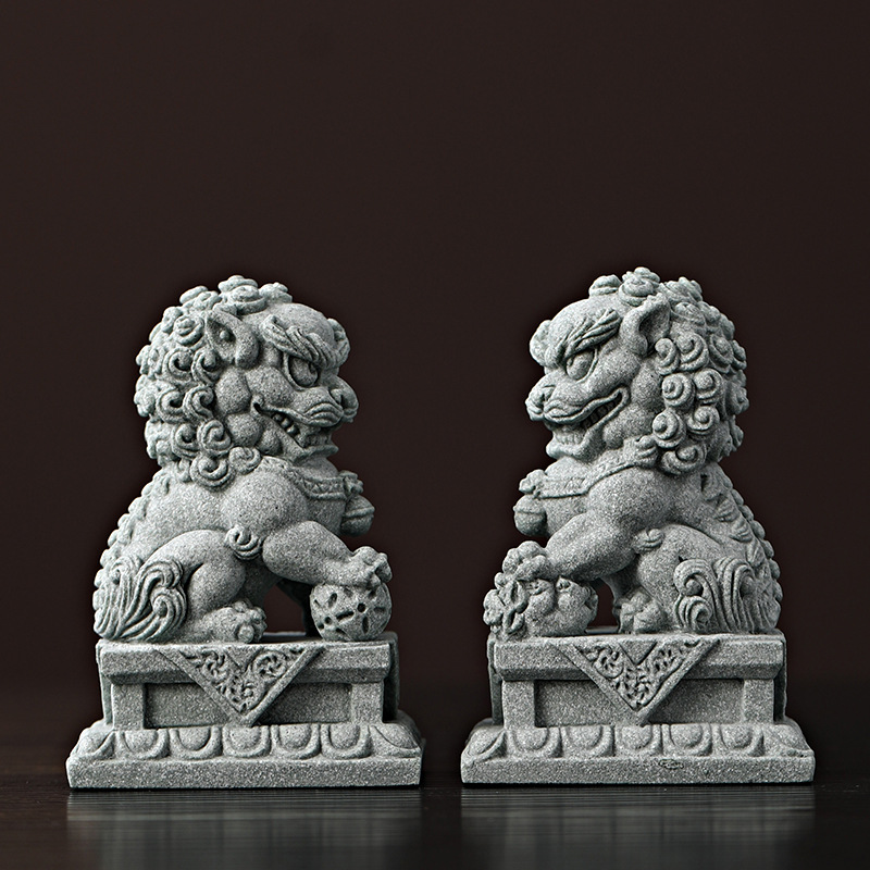 Sandstone Kirin Mascot Sculptu - đánh giá và giá Home Office Feng Shui