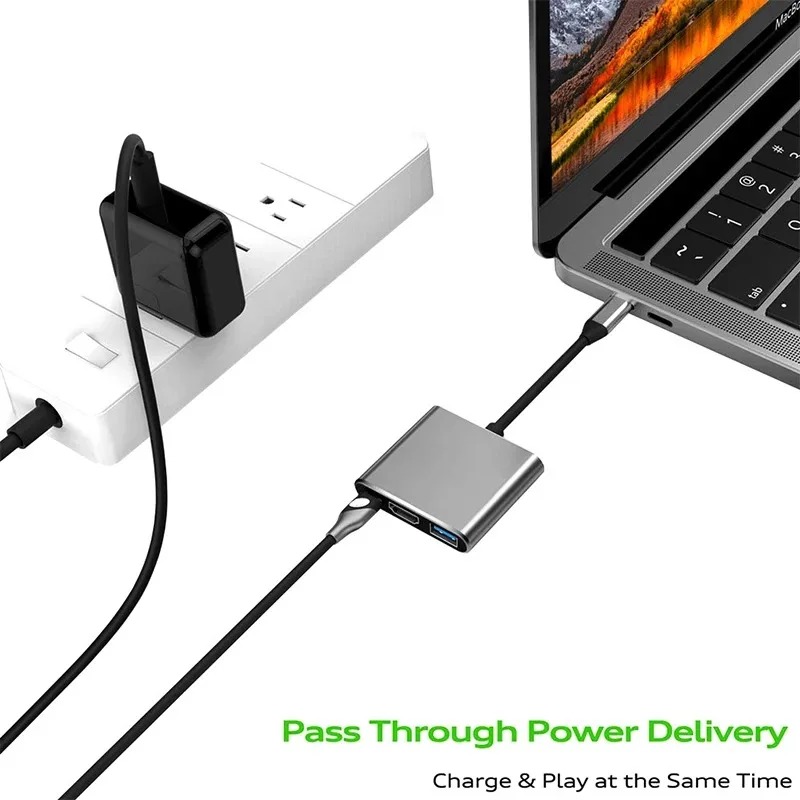 USB C HUB 3in1 Type C 3.0 to H - đánh giá và giá Home Office For Mac
