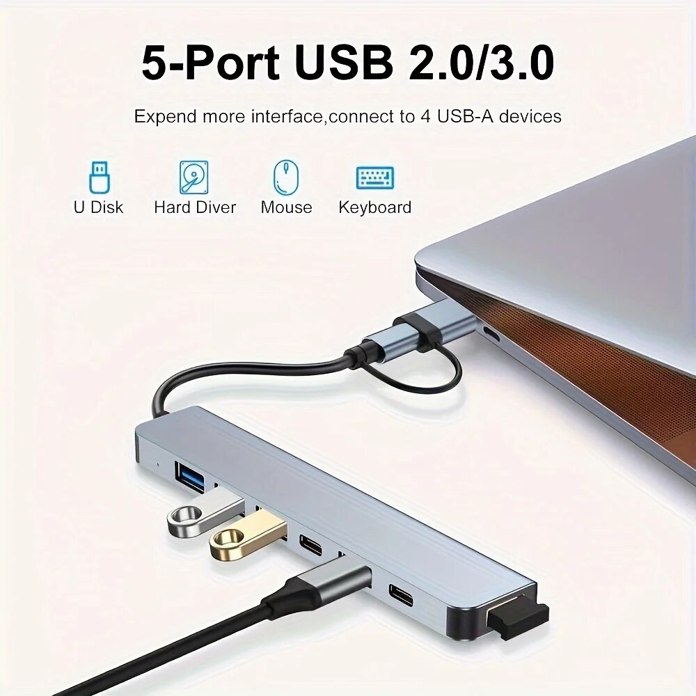 2 In 1 USB3.0 Hub 7 Port Type  - đánh giá và giá Home Office For Mac