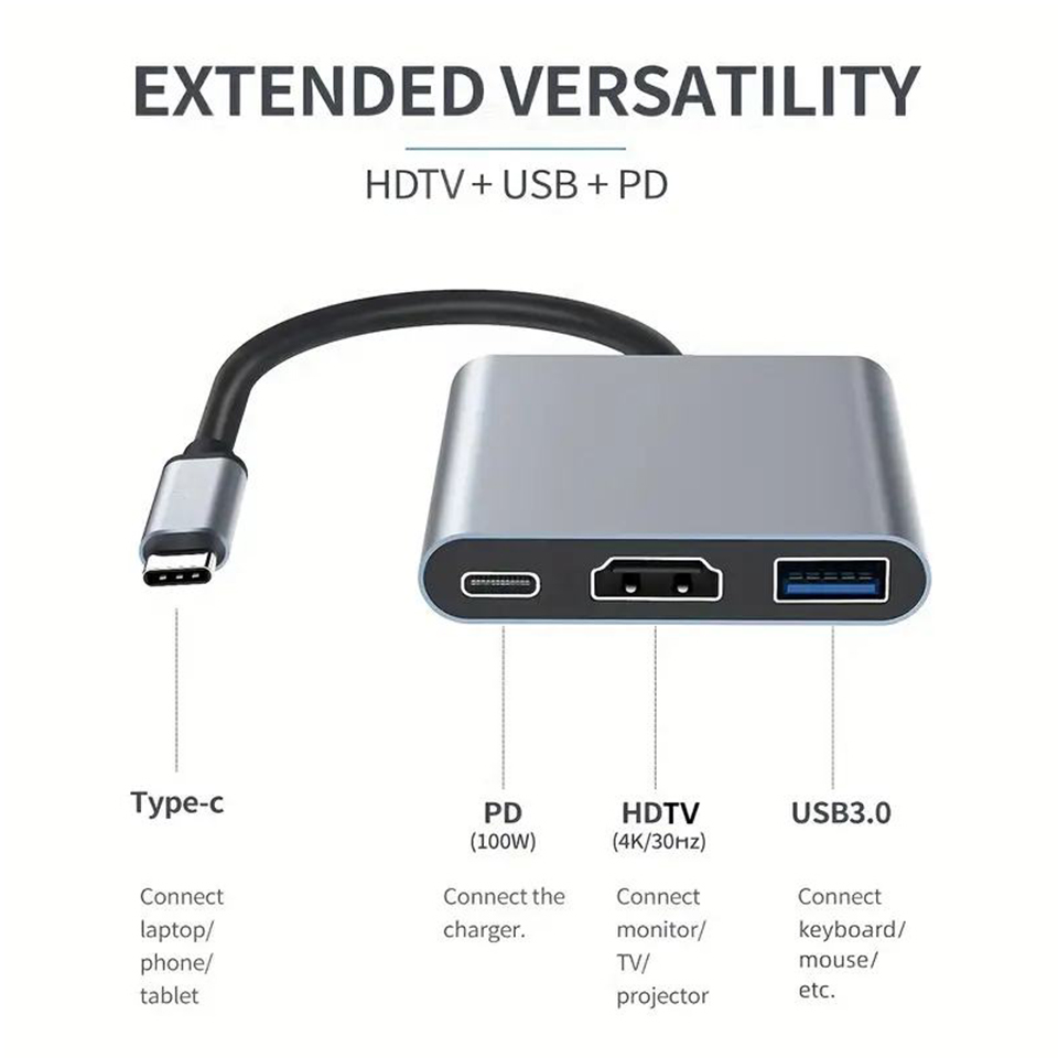 3-In-1 Type-C Usb Hub Male To  - đánh giá và giá Home Office For Mac